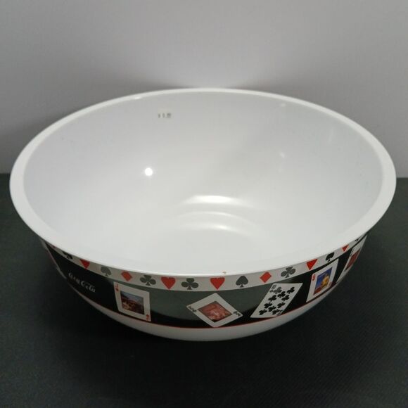Vintage Coca Cola Bowl Playing Card Theme Rare SAKURA 12" Rare HTF - Picture 3 of 8